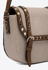 Valentino Small Rockstud Canvas Crossbody Bag Beige 6W2B0Q95QCERDV_77965