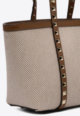 Valentino Rockstud Canvas Tote Bag 6W2B0R05QCERDV_77973