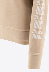 PINKO Mindelo Maxi Love Birds Print Sweatshirt Beige 104618A2CVC36_78125