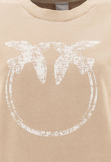 PINKO Mindelo Maxi Love Birds Print Sweatshirt Beige 104618A2CVC36_78125