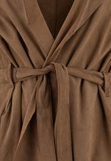 Salvatore Santoro Suede Belted Long Coat Sand 48087-DSAND_78104