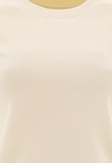 Sandbeige Logo-Embroidered Crewneck T-shirt SBB2TS12ACIVORY_78130