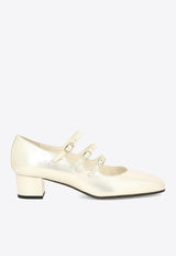 Carel Paris Ariana 45 Kina Mary-Jane Pumps in Laminated Leather Gold KINA 22331307_78332