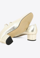 Carel Paris Ariana 45 Kina Mary-Jane Pumps in Laminated Leather Gold KINA 22331307_78332