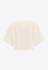 Chloé Maxi Logo Cropped T-shirt White 24AJH09183101_78344