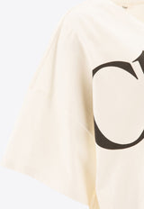 Chloé Maxi Logo Cropped T-shirt White 24AJH09183101_78344