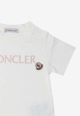 Moncler Kids Baby Boys Logo Embroidered T-shirt White 8C00006-89AUM034_78245