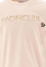 Moncler Kids Boys Logo Embroidered T-shirt Pink 8C00013-89AT951N_78387