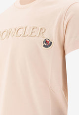 Moncler Kids Boys Logo Embroidered T-shirt Pink 8C00013-89AT951N_78387