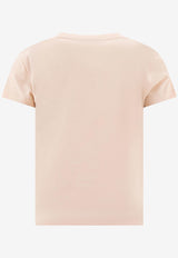 Moncler Kids Boys Logo Embroidered T-shirt Pink 8C00013-89AT951N_78387
