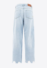 PINKO Fringed Hem Wide-Leg Jeans Blue 103857A2E5PJN_78385