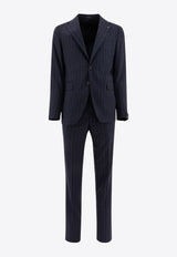 Tagliatore Single-Breasted Pinstriped Wool Suit Blue 2SVS22B01060094B1070_78315