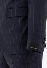 Tagliatore Single-Breasted Pinstriped Wool Suit Blue 2SVS22B01060094B1070_78315