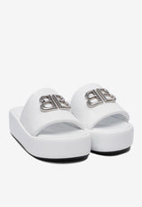 Balenciaga Rise Flatform Leather Slides White 788494WB7E19010_78467