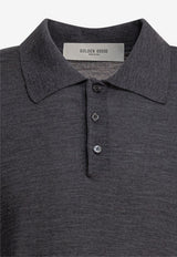 Golden Goose DB Fine Knit Wool Polo T-shirt Gray GMP01412P00104160318_78544