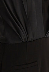 Max Mara Pianoforte Vittor V-neck Mini Dress Black 2511221064600VITTOR004_78608