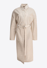 Sportmax Antiope Leather Trench Coat 2512471013600ANTIOPE123001_78637 Beige