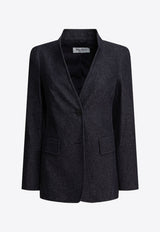 Max Mara Beatrice Collarless Denim-Effect Blazer 2511041093600BEATRICE001_78648