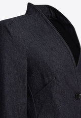 Max Mara Beatrice Collarless Denim-Effect Blazer 2511041093600BEATRICE001_78648