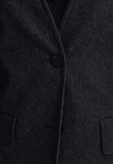 Max Mara Beatrice Collarless Denim-Effect Blazer 2511041093600BEATRICE001_78648