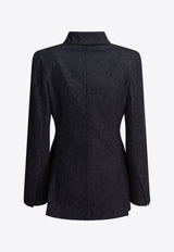 Max Mara Beatrice Collarless Denim-Effect Blazer 2511041093600BEATRICE001_78648