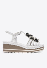Pons Quintana Leather Braided Sandals 11222S00BLANCO_78612