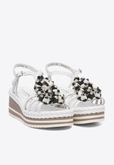 Pons Quintana Leather Braided Sandals 11222S00BLANCO_78612