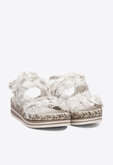 Pons Quintana Leather Feather-Embellished Sandals 11527Y00MILK_78584