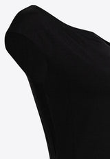 Max Mara Valzer Silk V-neck Top Black 2511941069600VALZER003_78675