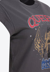 PINKO Queen Printed T-shirt Gray 104603A2DAI63_78744