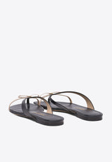 Ferragamo Abibi Mini Bow Flip Flops Black 0782901_78760