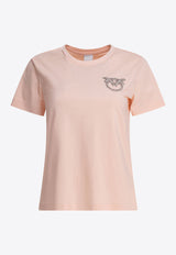 PINKO Embellished Love Birds T-shirt Pink 103320A2G7N38_78788