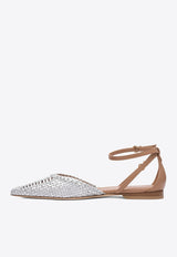 Lella Baldi Solange Braided Leather Ballet Flats Silver LE2542INTRFOIL/MOCHA_79019