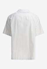 Alexander McQueen Logo Striped Short-Sleeved Shirt 828641QNAA49216_79109
