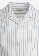 Alexander McQueen Logo Striped Short-Sleeved Shirt 828641QNAA49216_79109