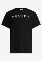 Alexander McQueen Logo Lettering Crewneck T-shirt 828420QTADD0520_79148