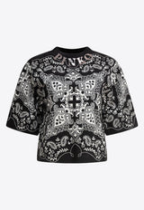 PINKO Niamey Bandana Print T-shirt Black 104604A2CYZDI_79161