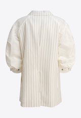 Sacai Pinstripe Double-Breasted Blazer White 25-07796817_79034