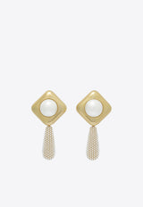 Self-Portrait Pearl Crystal Bar Earrings Gold SS25-621E-GDGOLD_79056