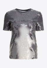 Sportmax Kibbutz Sequined T-shirt 2512941062600KIBBUTZ005_79185 Silver