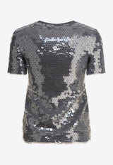 Sportmax Kibbutz Sequined T-shirt 2512941062600KIBBUTZ005_79185 Silver