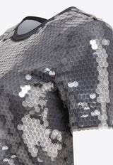 Sportmax Kibbutz Sequined T-shirt 2512941062600KIBBUTZ005_79185 Silver