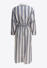 S Max Mara Rima Striped Midi Dress Blue 2519221113600RIMA001_79209