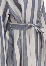 S Max Mara Rima Striped Midi Dress Blue 2519221113600RIMA001_79209