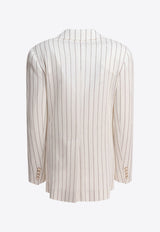Max Mara Jadi Single-Breasted Striped Blazer White 2511911022600JADI001_79258