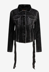 Balenciaga Cropped Denim Jacket Black 831697TSW651963_79327