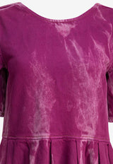 GANNI Overdyed Denim Open-Back Midi Dress Purple J1672088_79282