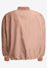 Goldwin Logo Embroidered Bomber Jacket Pink GL15704MCPINK_79332