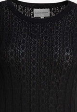 Loulou Studio Perforated Midi Dress Black ARUBABLACK_79303