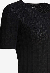 Loulou Studio Perforated Midi Dress Black ARUBABLACK_79303